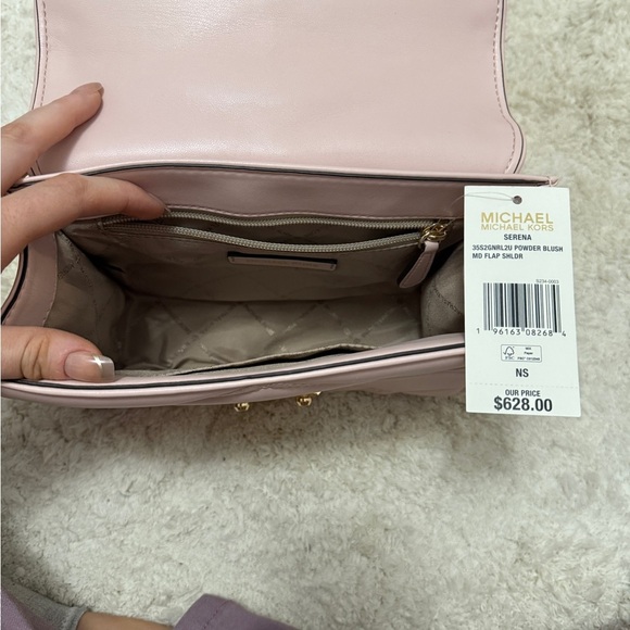NWT Michael Kors Serena Blush Quilted Shoulder Bag - Picture 12 of 14
